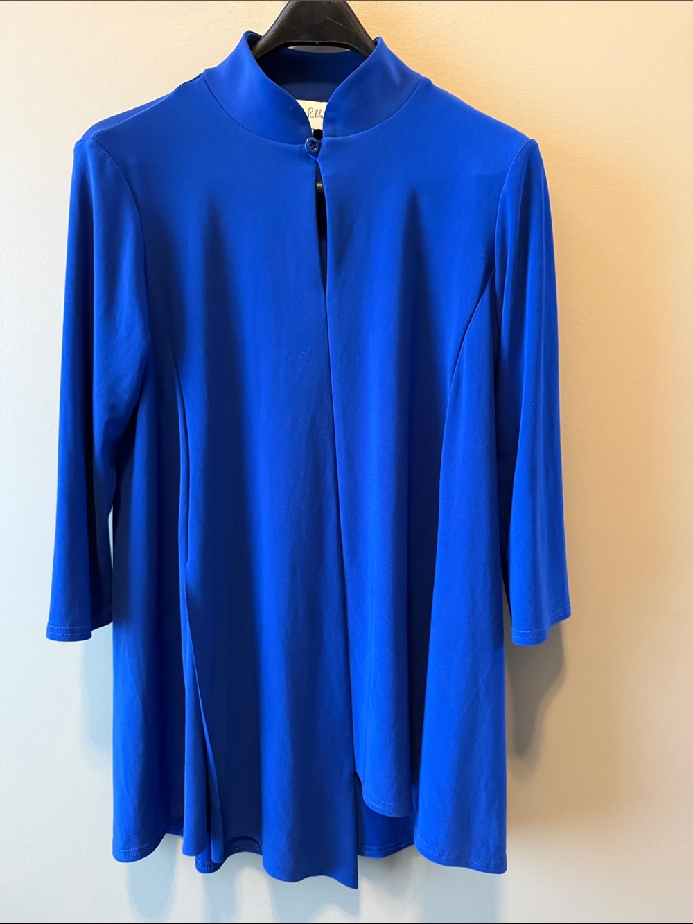 Vintage Joseph Ribkoff Cobalt Royal Blue Mandarin Collar Tunic Asian Style